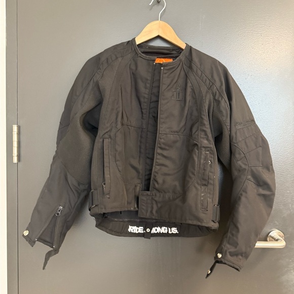 ICON Women's S motorcycle padded Utility Jacket EUC - Picture 10 of 14